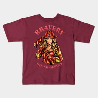 Firefighter Woman Kids T-Shirt